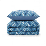 Shavel 100% Polyester Luxury Seersucker Chevron Comforter Set With Pillowshams Blue