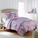 Shavel 100% Polyester Luxury Seersucker Floral Comforter Set With Pillowshams Happy Multi