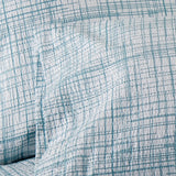 Shavel 100% Polyester Luxury Seersucker Crosshatch Sheet Set With Matching Pillowcases Teal