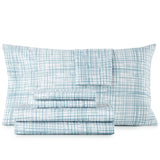 Shavel 100% Polyester Luxury Seersucker Crosshatch Sheet Set With Matching Pillowcases Teal