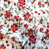 Shavel 100% Polyester Luxury Seersucker Poppies Sheet Set With Matching Pillowcases Red