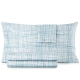 Shavel 100% Polyester Luxury Seersucker Crosshatch Sheet Set With Matching Pillowcases Teal