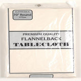 Carnation Home Fashions 70 Round, Vinyl Tablecloth with Polyester Flannel Backing - 70x70"