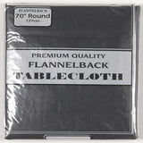 Carnation Home Fashions 70 Round, Vinyl Tablecloth with Polyester Flannel Backing - 70x70"