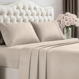 RT Designers Collection 300 TC 100% Organic Cotton Lightweight Solid Sheet Set Beige