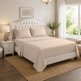 RT Designers Collection 300 TC 100% Organic Cotton Lightweight Solid Sheet Set Beige