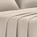 RT Designers Collection 300 TC 100% Organic Cotton Lightweight Solid Sheet Set Beige