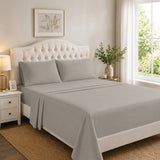 RT Designers Collection 300 TC 100% Organic Cotton Lightweight Solid Sheet Set Grey