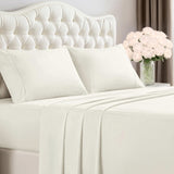 RT Designers Collection 300 TC 100% Organic Cotton Lightweight 3 Piece Solid Sheet Set Twin Ivory