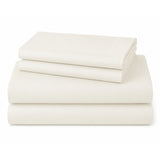 RT Designers Collection 300 TC 100% Organic Cotton Lightweight 3 Piece Solid Sheet Set Twin Ivory