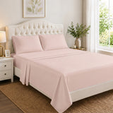 RT Designers Collection 300 TC 100% Organic Cotton Lightweight Solid Sheet Set Rose