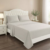 RT Designers Collection 300 TC 100% Organic Cotton Lightweight Solid Sheet Set Silver