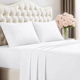 RT Designers Collection 300 TC 100% Organic Cotton Lightweight Solid Sheet Set White