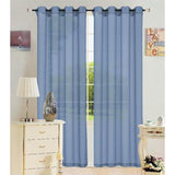 Kashi Home Leah 55 x 84 Sheer Grommet Top Curtain Panel Navy