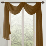 Celine Sheer 55 x 216 in. Sheer Curtain Scarf Valance Coffee