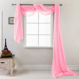 Olivia Gray Celine Decorative Sheer Curtain Scarf for Bedroom, Kitchen, Living Room, Dining Room & More - Machine Washable Sheer Curtain Drape Scarf - 55-inch x 216-inch