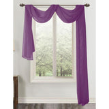 Celine Sheer 55 x 216 in. Sheer Curtain Scarf Valance Neon Purple