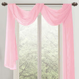 Celine Sheer 55 x 216 in. Sheer Curtain Scarf Valance Pink