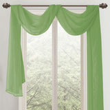 Celine Sheer 55 x 216 in. Sheer Curtain Scarf Valance Sage