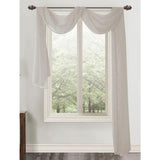 Celine Sheer 55 x 216 in. Sheer Curtain Scarf Valance Silver