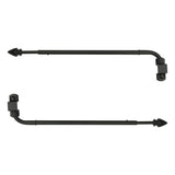 Versailles Arrow Steel Heavy Duty Curtain Swing Arm Pair Black