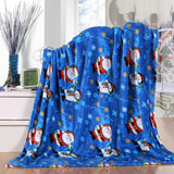 MicroPlush Printed Holiday Throw Blanket 50 x 60 Santa Snowman