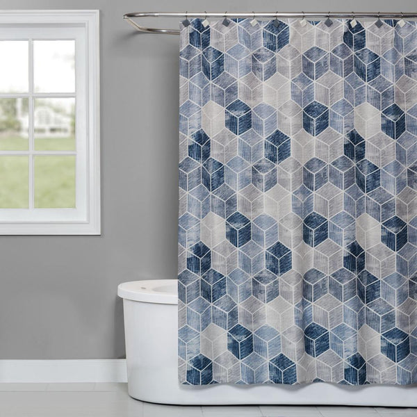 Saturday Knight Ltd Cubes Collection Easily Fit 3D Geometric Cube Design Shower