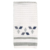 SKL Home Saturday Knight Ltd Cubes Stylish Embroidered Diamond Patterned Terry Hand Towel - 26" X 16"