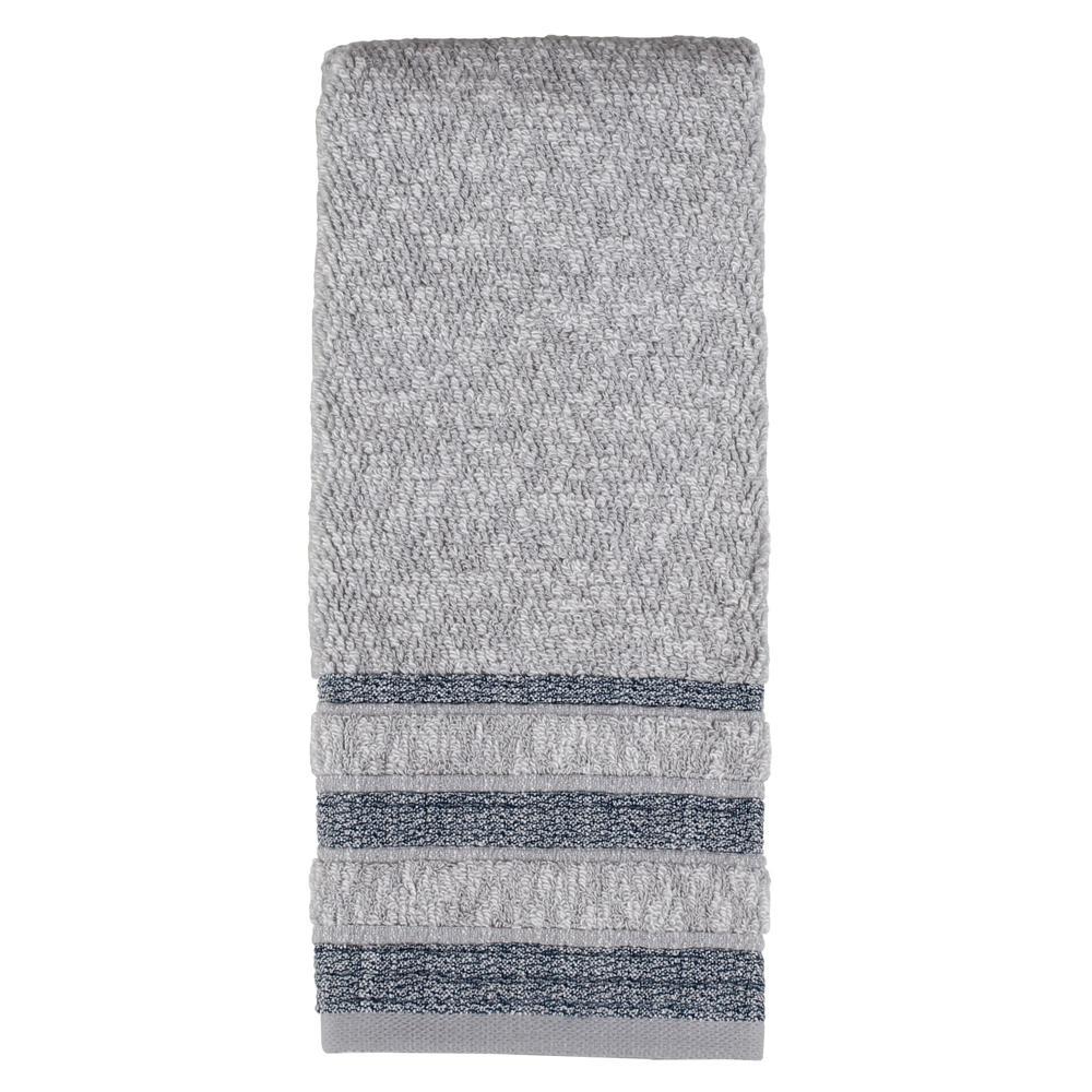 Saturday Knight Ltd Cubes Stripe Collection High Quality Easily Fit And Diamond Design Hand Towel - 16x26", Navy