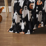 RT Designer's Collection Halloween Pumpkin Ghost Printed Flannel Throw Blanket 50