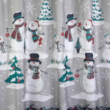 SKL Home Saturday Knight Ltd Plaid Snowman Shower Curtain And Hook Set - 72x72", Multi