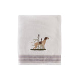 Saturday Knight Ltd Adirondack Dogs Outdoor Life Woven End Hem Bath Towel - 27x50", White