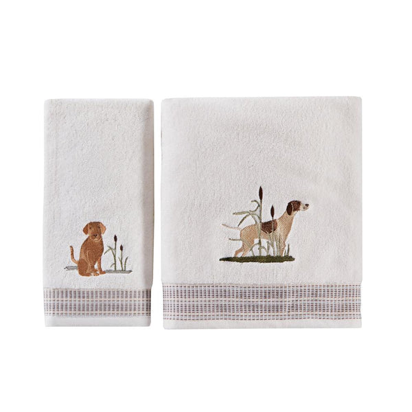 Saturday Knight Ltd Adirondack Dogs Outdoor Life Woven End Hem Bath Towel - 27x5