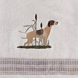 Saturday Knight Ltd Adirondack Dogs Outdoor Life Woven End Hem Bath Towel - 27x50", White