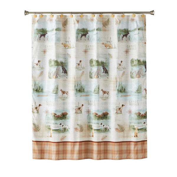 Saturday Knight Ltd Adirondack Dogs Nature Life Fabric Bath Shower Curtain - 70x