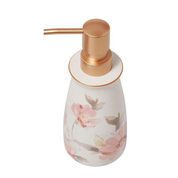 Saturday Knight Ltd Misty Floral Gold Tone Bath Lotion Pump Dispenser - 7.8x3.09