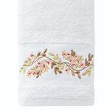 Saturday Knight Ltd Misty Floral Embroidered Bath Hand Towel Set - 2 Piece - 16x26", White