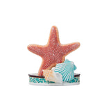 Saturday Knight Ltd South Seas Starfish And Shell Bath Toothbrush Holder - 4.58x2.6x3.97", Turquois