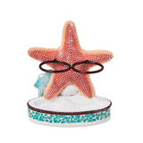 Saturday Knight Ltd South Seas Starfish And Shell Bath Toothbrush Holder - 4.58x2.6x3.97", Turquois