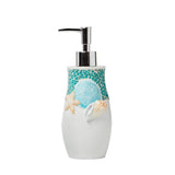 Saturday Knight Ltd South Seas Shells Bath Lotion Pump Dispenser - 8.06x3.33x3.11", Turquois