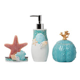 Saturday Knight Ltd South Seas Shells Bath Lotion Pump Dispenser - 8.06x3.33x3.11", Turquois