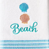 Saturday Knight Ltd South Seas Colorful Embroidery Bath Hand Towel Set - 2 Piece - 16x26", White