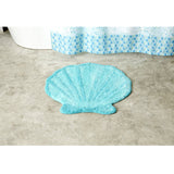 Saturday Knight Ltd South Seas Vibrant Shell And Ultra Plush Comfort Bath Rug - 25x24", Aqua