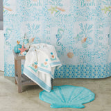 Saturday Knight Ltd South Seas Vibrant Shell And Ultra Plush Comfort Bath Rug - 25x24", Aqua