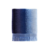 Saturday Knight Ltd Eckhart Stripe Plush And Woven Jacquard Border Bath Towel - 27x50", Blue