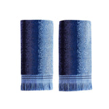 Saturday Knight Ltd Eckhart Stripe Woven Jacquard Bath Hand Towel Set - 2 Piece - 16x26", Blue