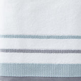 Saturday Knight Ltd Go Round Soft Terry And 2-Tone Striped Border Bath Towel - 27x50", White