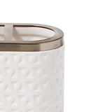 Saturday Knight Ltd Geo Embossed Pattern Bath Toothbrush Holder - 4.24x2.67x4.18", Natural