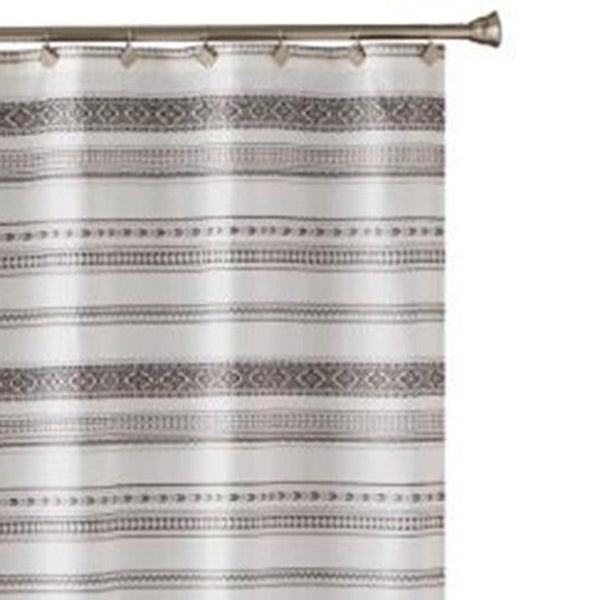 Saturday Knight Ltd Geo Woven Designs Stripe Fabric Bath Shower Curtain - 70x72