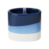 SKL Home Saturday Knight Ltd Alanya Fluid Wave Inspired Appearance Toothbrush Holder - 4.31x2.37x4.58, Blue
